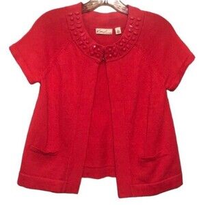 Kim Rogers cropped knit shrug Bright Pink